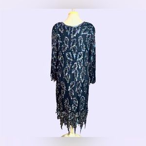 Silk Beaded 80’s Showmax Sequined Dress